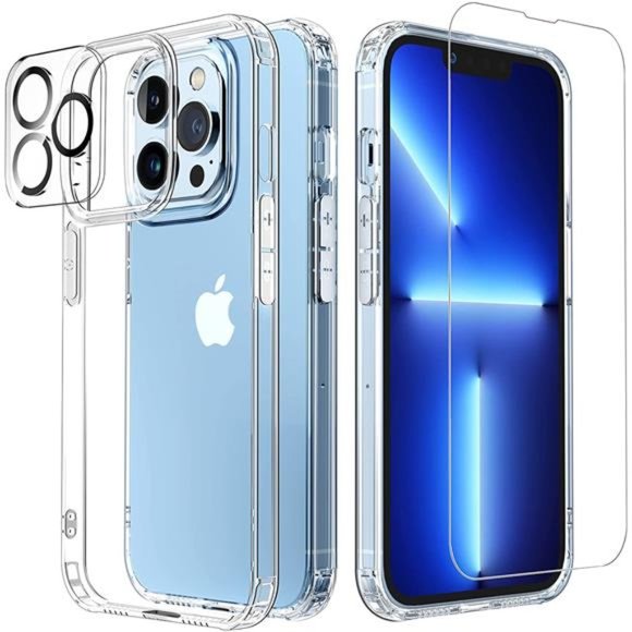 Accessories 3 In 1 Designed For Iphone 13 Pro Max Clear Case With Screen Protector2 Pack